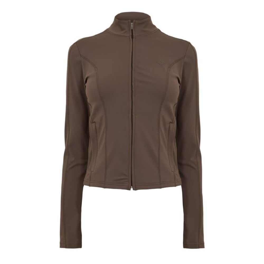 Couture Club Womens/Ladies Tonal Logo Sculpting Fitted Jacket / Chocolate